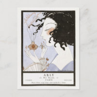 Vintage French Perfume Fashion IllustratioPostcard