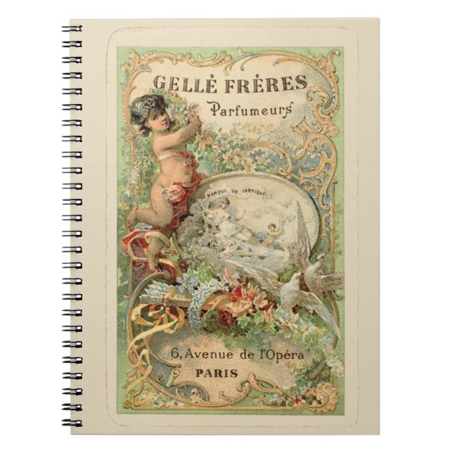 Vintage French Perfume Label Notebook (Front)