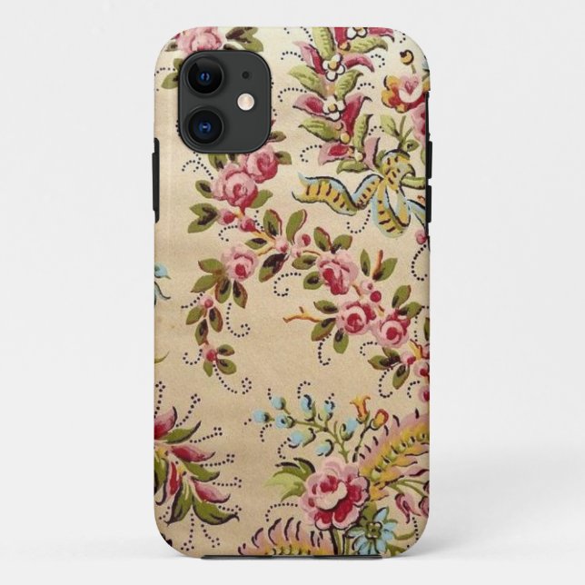 Vintage French Pochoir Rose iPhone Case (Back)