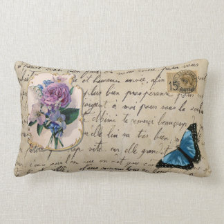 Vintage French Postcard Lumbar Pillow