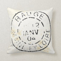 Vintage French Postcard Pillow (Old Postmark)