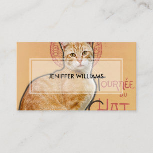    Vintage French Poster Style Orange Cat          Business Card