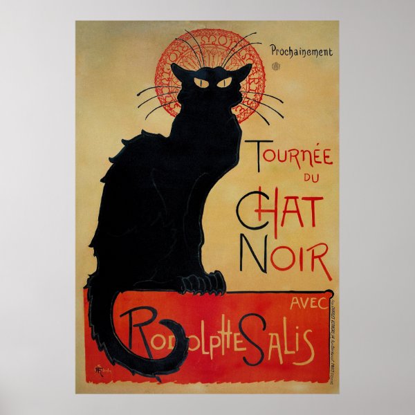 Vintage French Black Cat Posters, Prints & Poster Printing Zazzle CA