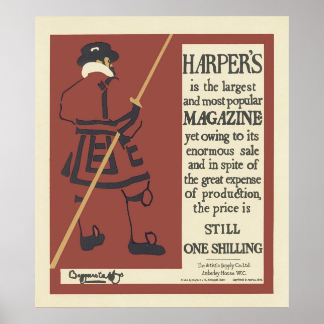 Vintage French Posters — Harpers Magazine (Front)