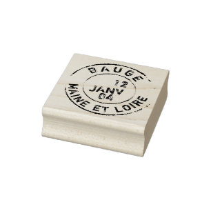 Vintage French Postmark Maine et Loire Scrapbook R Rubber Stamp