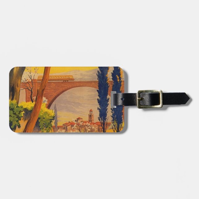 Vintage French Railroad Travel Luggage Tag (Front Horizontal)