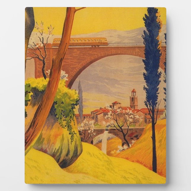 Vintage French Railroad Travel Plaque (Front)