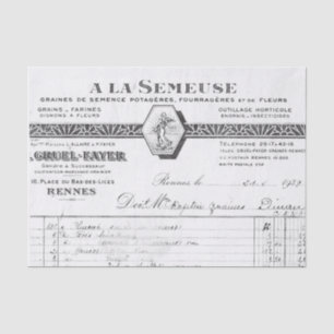 Vintage French Receipt Tissue Paper