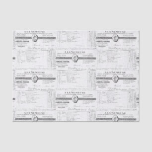 Vintage French Receipt Tissue Paper