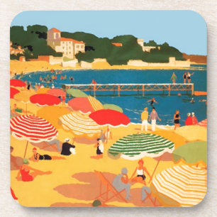 Vintage French Riviera Beach Coaster