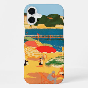 Vintage French Riviera Beach iPhone 16 Plus Case