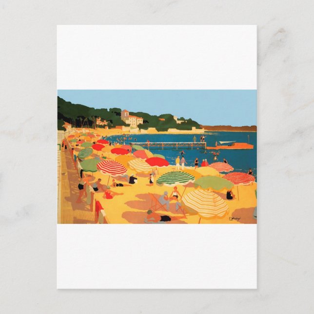 Vintage French Riviera Beach Postcard (Front)