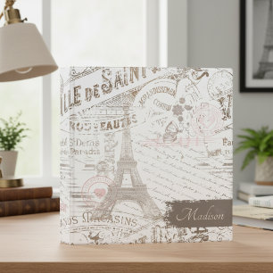 Vintage French Romance Collage Pink ID226 Binder