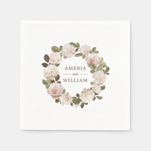 Vintage French Roses Personalized Wedding Napkin