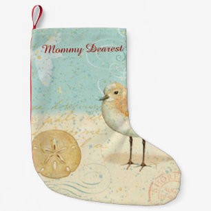 Vintage French Sand Piper Small Christmas Stocking