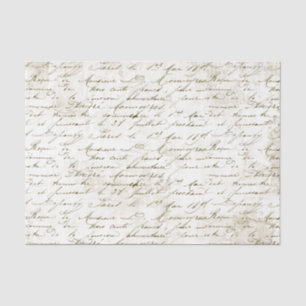 Vintage French Script Handwritten Grunge Cursive Tissue Paper