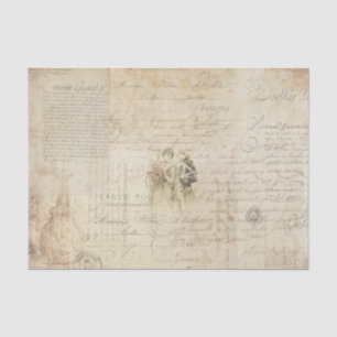 Vintage French Script Tissue Paper