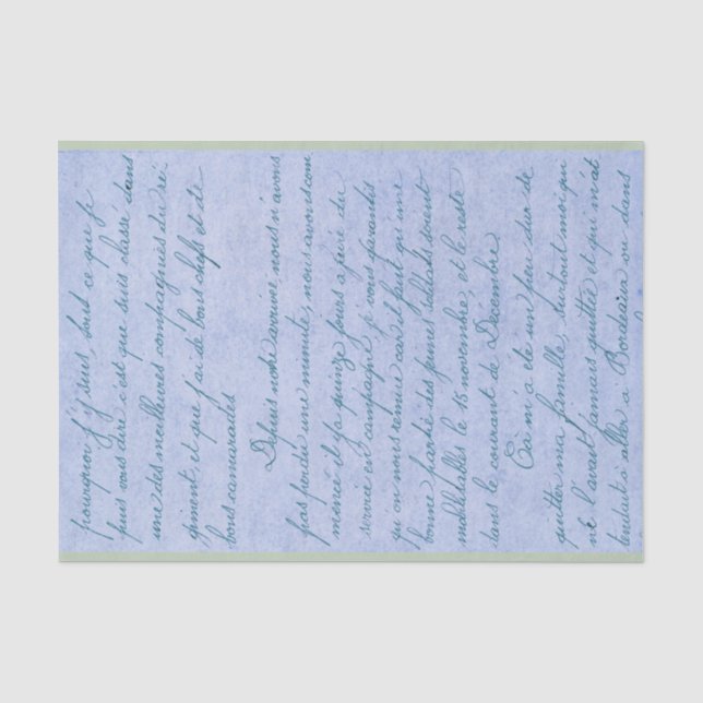 Vintage French Script Tissue Paper (Front)