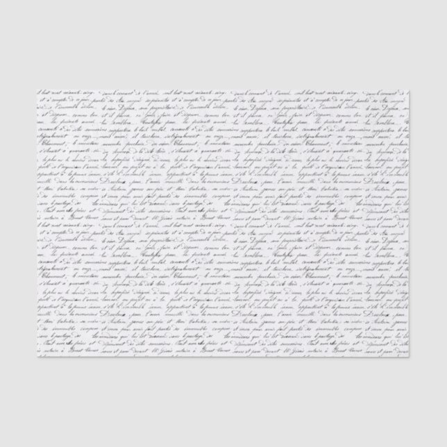 Vintage French Script Tissue Paper (Front)
