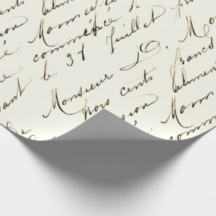 Vintage French Script Wrapping Paper