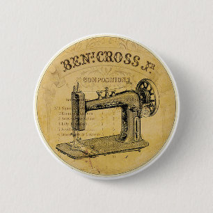 Vintage French Sewing Machine Button Pin