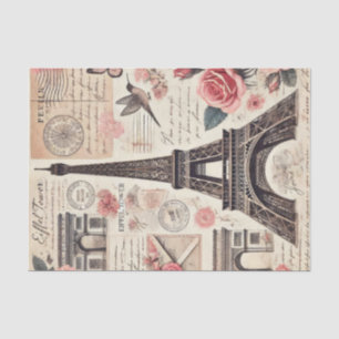 Vintage French Shabby Chic Eiffel Tower Decoupage Tissue Paper
