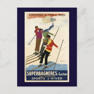 Vintage French Ski Postcard