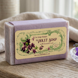 Vintage French Soap Label - Violets - customizable
