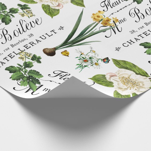 Vintage French Spring Flower Wrapping Paper (Corner)