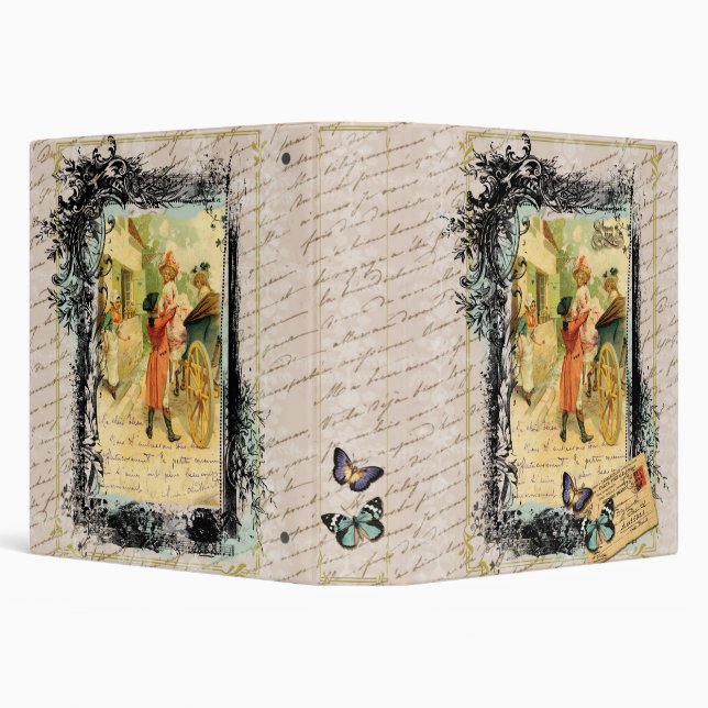 Vintage French Style Binder Photo Album (Background)