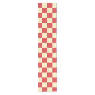 Vintage French Summer Picnic Chequered Short Table Runner
