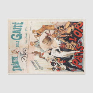 Vintage French theatre poster - decoupage ephemera Tissue Paper