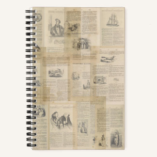 Vintage French Themed Grunge Notebook