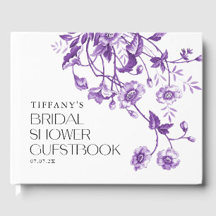 Vintage French Toile Floral Bridal Shower Recipes Guest Book