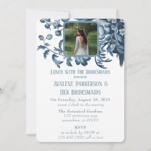 Vintage French Toile Floral Bridesmaids Luncheon Invitation