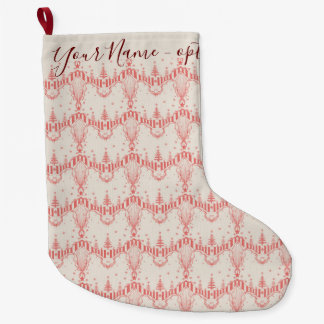 Vintage French Toile Inspired Woodland personalize Large Christmas Stocking