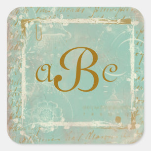 Vintage French Toile & Script Custom Stickers