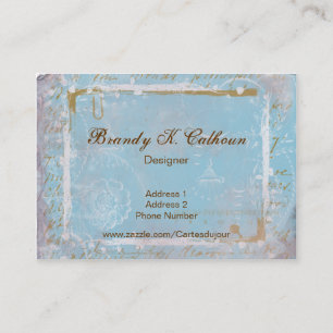Vintage French Toile & Script No.2 Business Cards