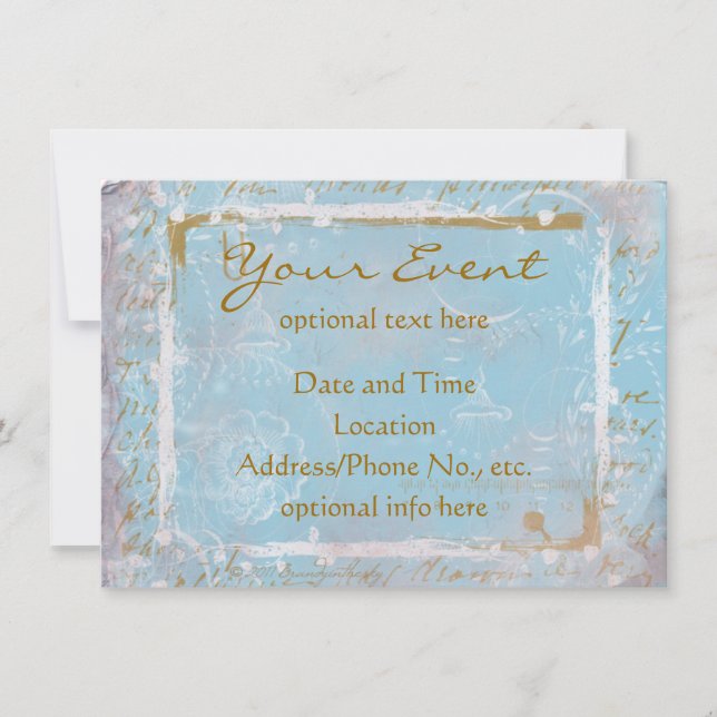 Vintage French Toile & Script No.2 Invitation (Front)