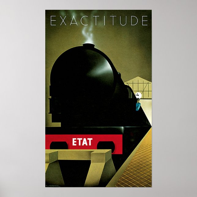 Vintage French Train Travel Advertisement Poster (Front)