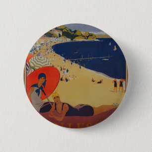 Vintage French Travel Advertisement 2 Inch Round Button