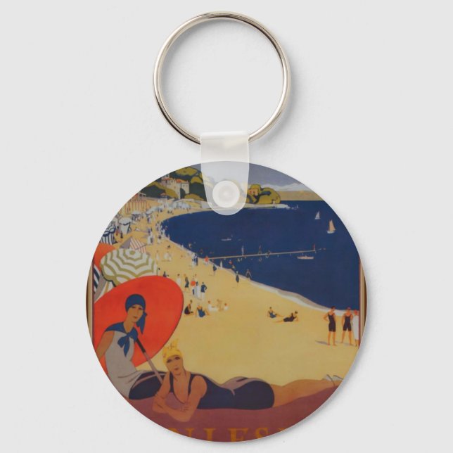 Vintage French Travel Advertisement Keychain (Front)