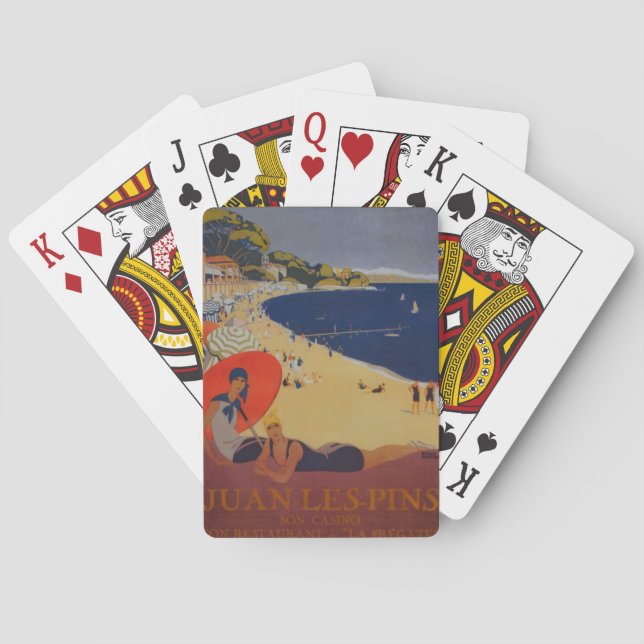 Vintage French Travel Advertisement Playing Cards (Back)