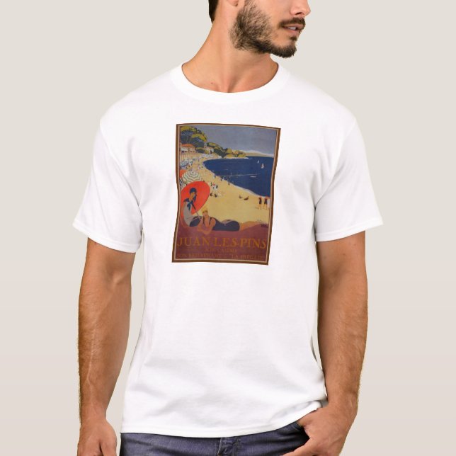 Vintage French Travel Advertisement T-Shirt (Front)