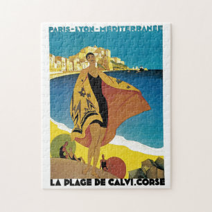 Vintage French Travel Art Painting Illustration Jigsaw Puzzle