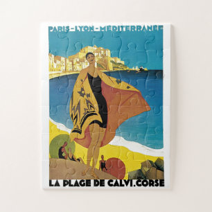 Vintage French Travel Art Painting Illustration Jigsaw Puzzle