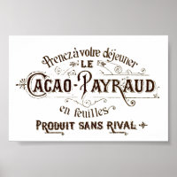 Vintage French Typographic Cacao Chocolate