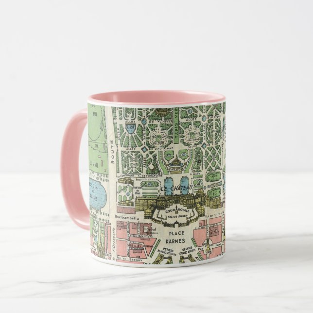 Vintage French Versailles illustration map Mug (Front Left)