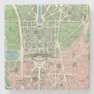 Vintage French Versailles illustration map Stone Coaster