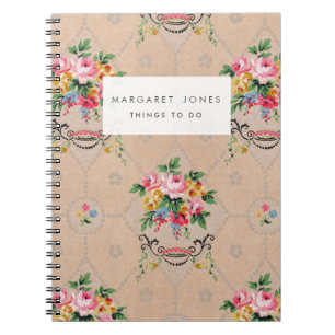 Vintage French Wallpaper Journal Notebook